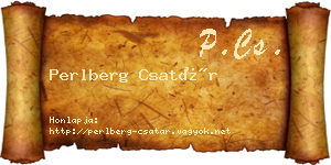 Perlberg Csatár névjegykártya